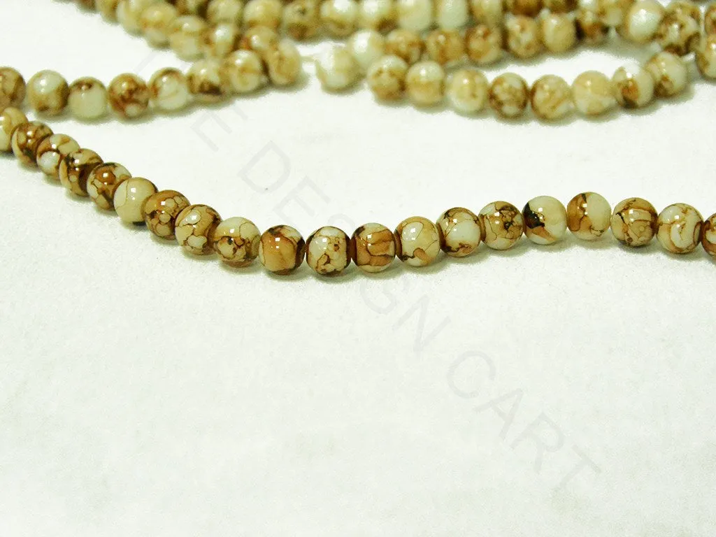 Olive Brown Spherical Glass Pearls