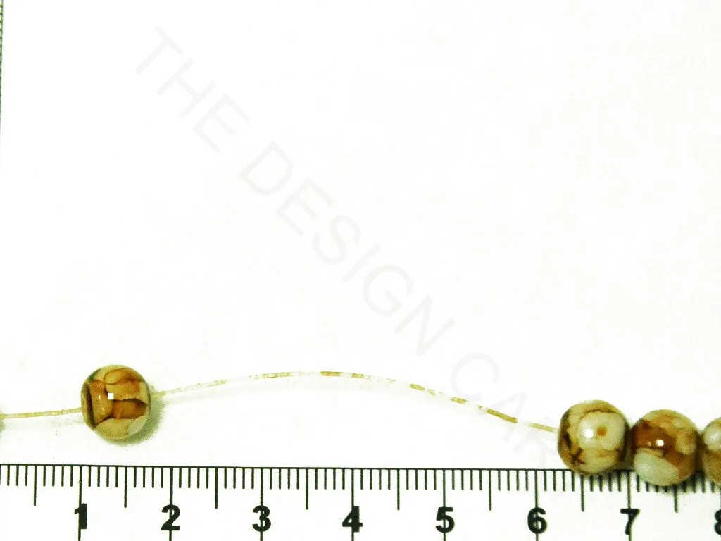 Olive Brown Spherical Glass Pearls