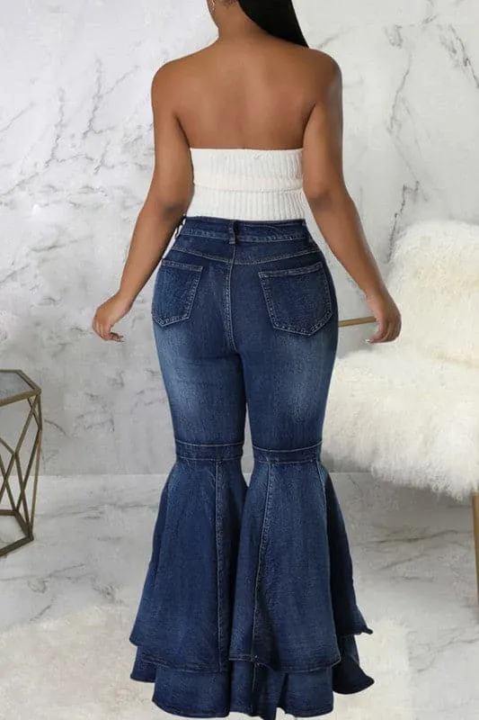 PA240 Ruffle Bootcut Denim Jeans