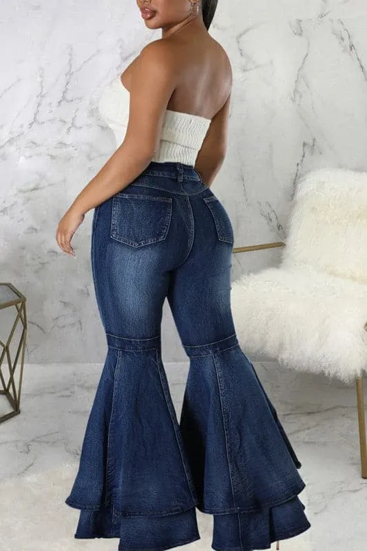 PA240 Ruffle Bootcut Denim Jeans