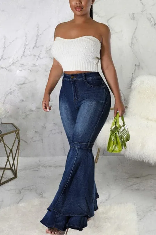 PA240 Ruffle Bootcut Denim Jeans