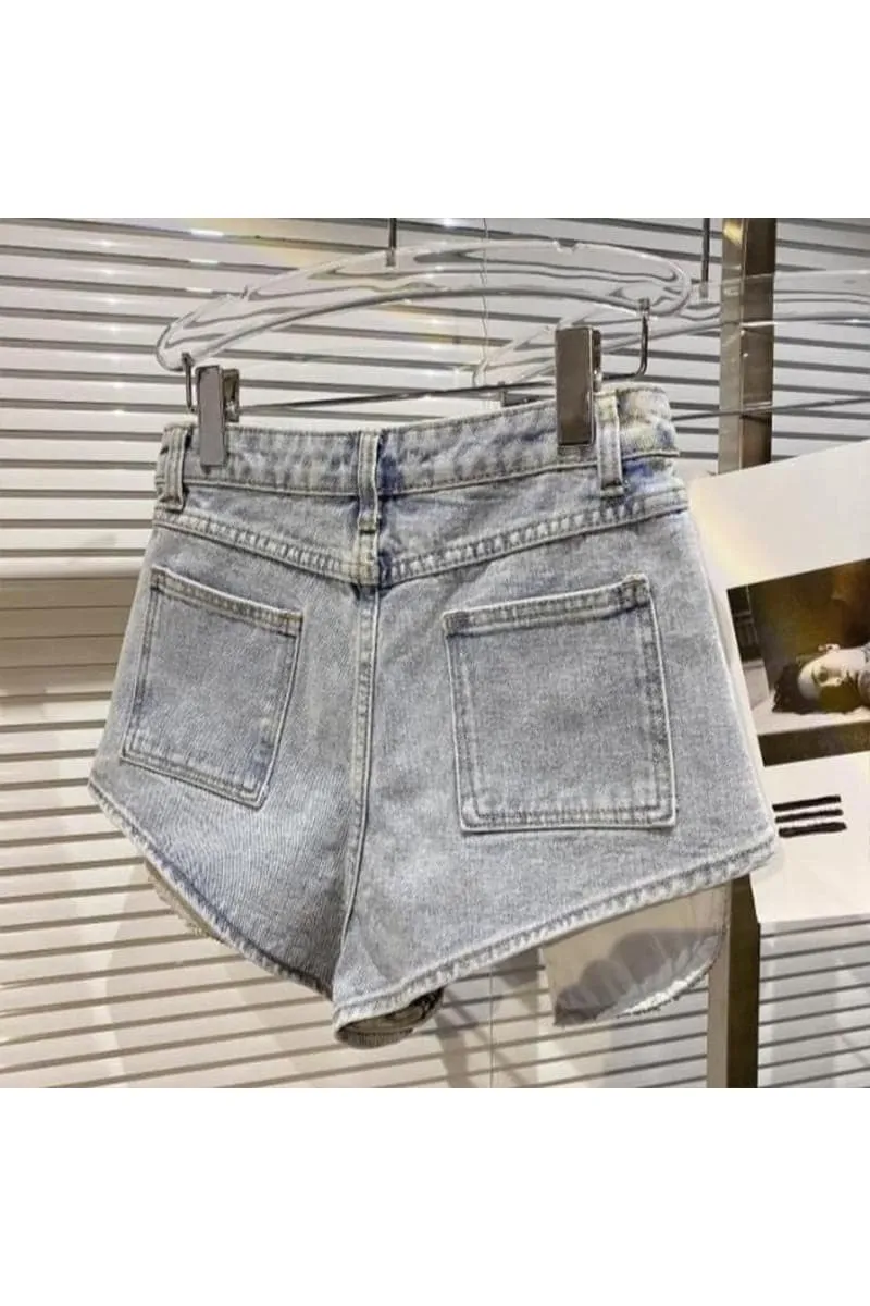 PA472 Rhinestones Denim Shorts