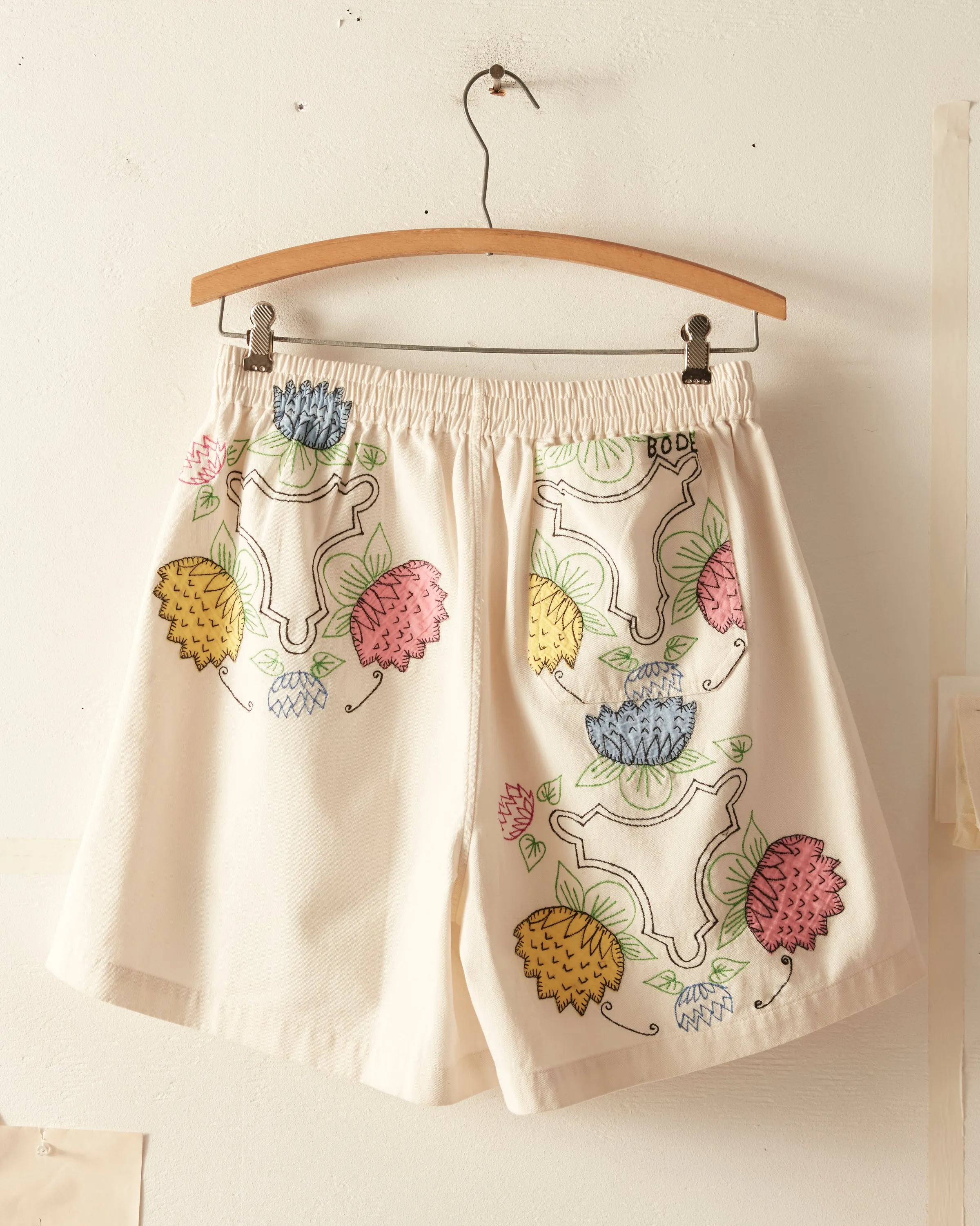 Patchwork Lotus Shorts