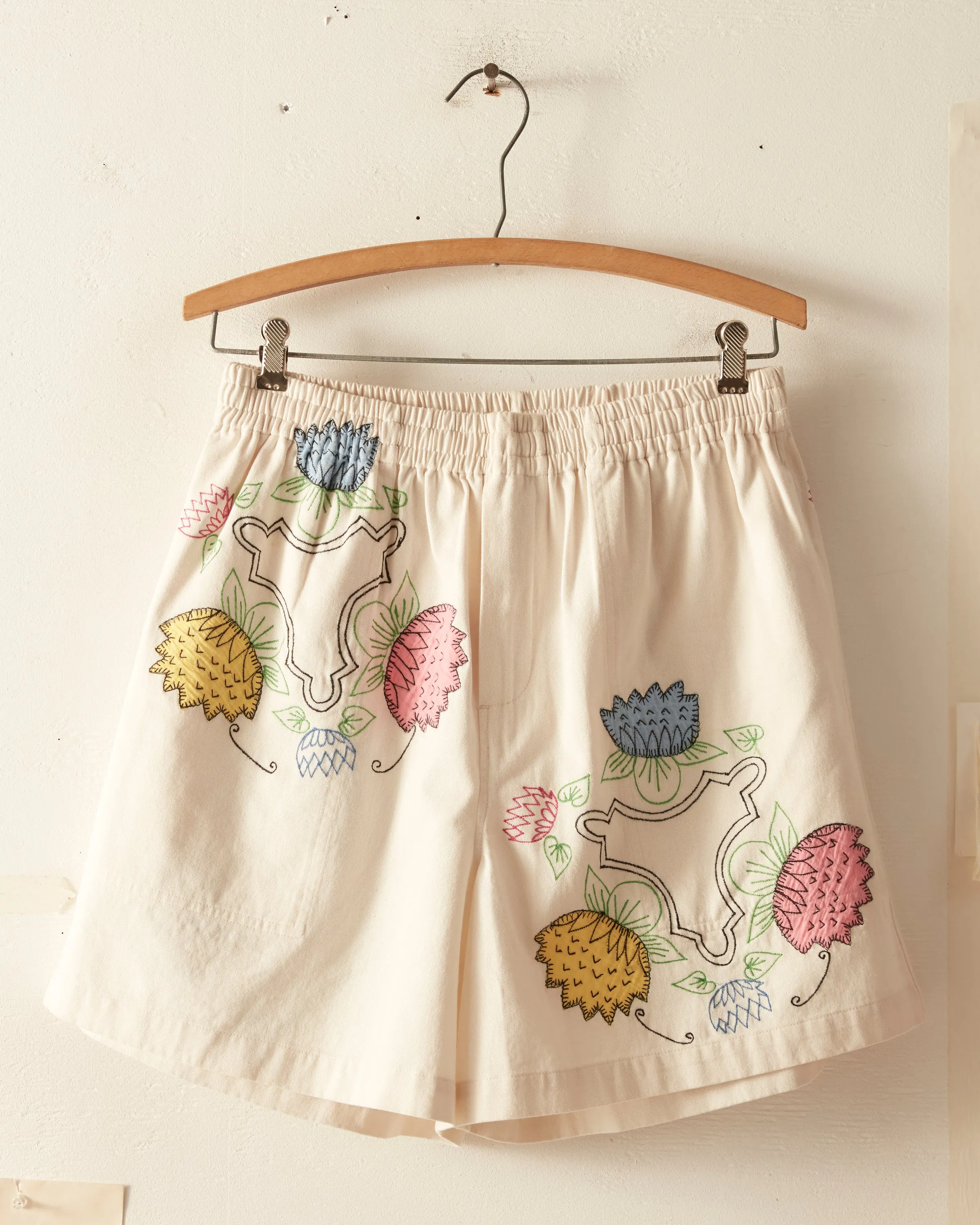 Patchwork Lotus Shorts