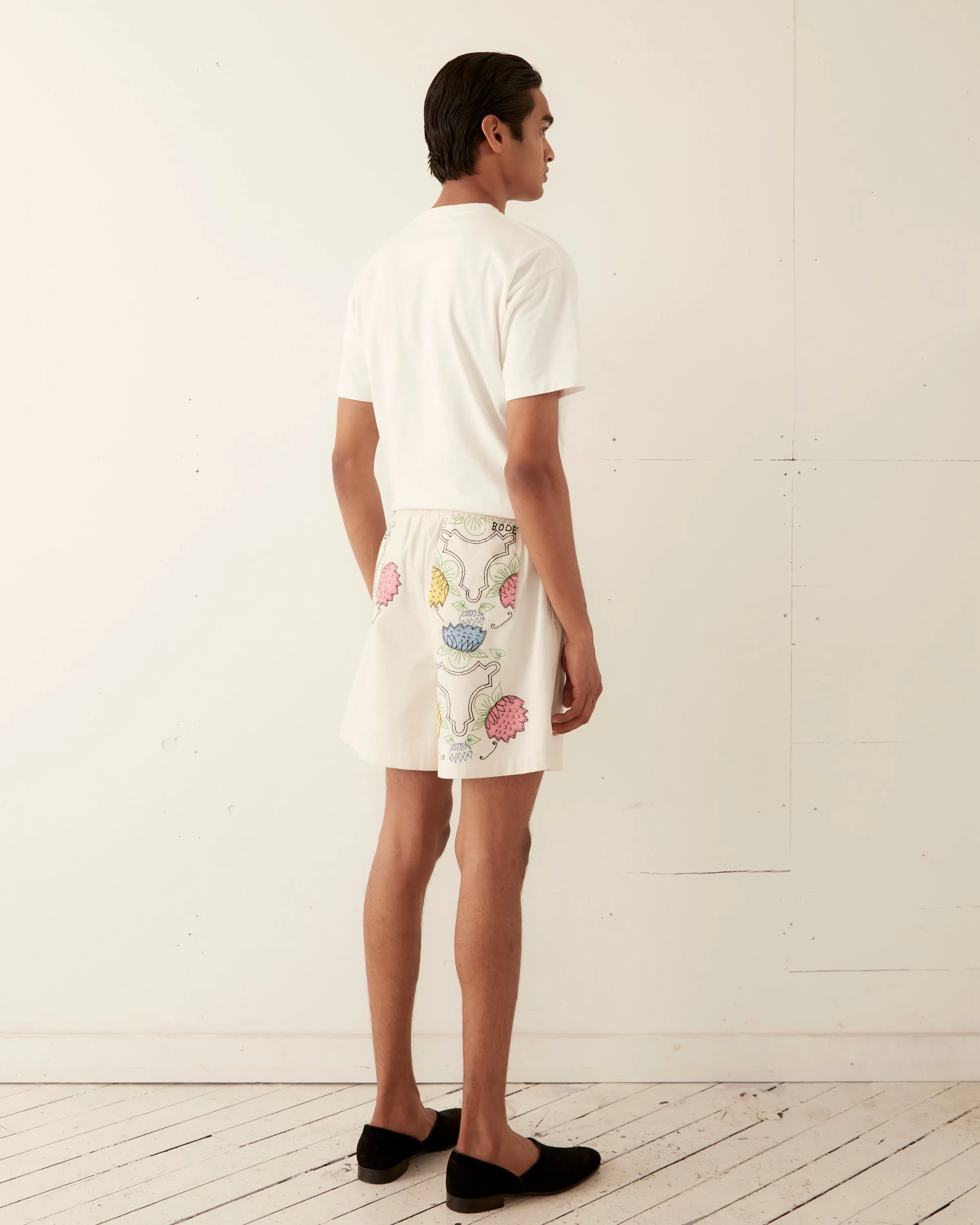 Patchwork Lotus Shorts