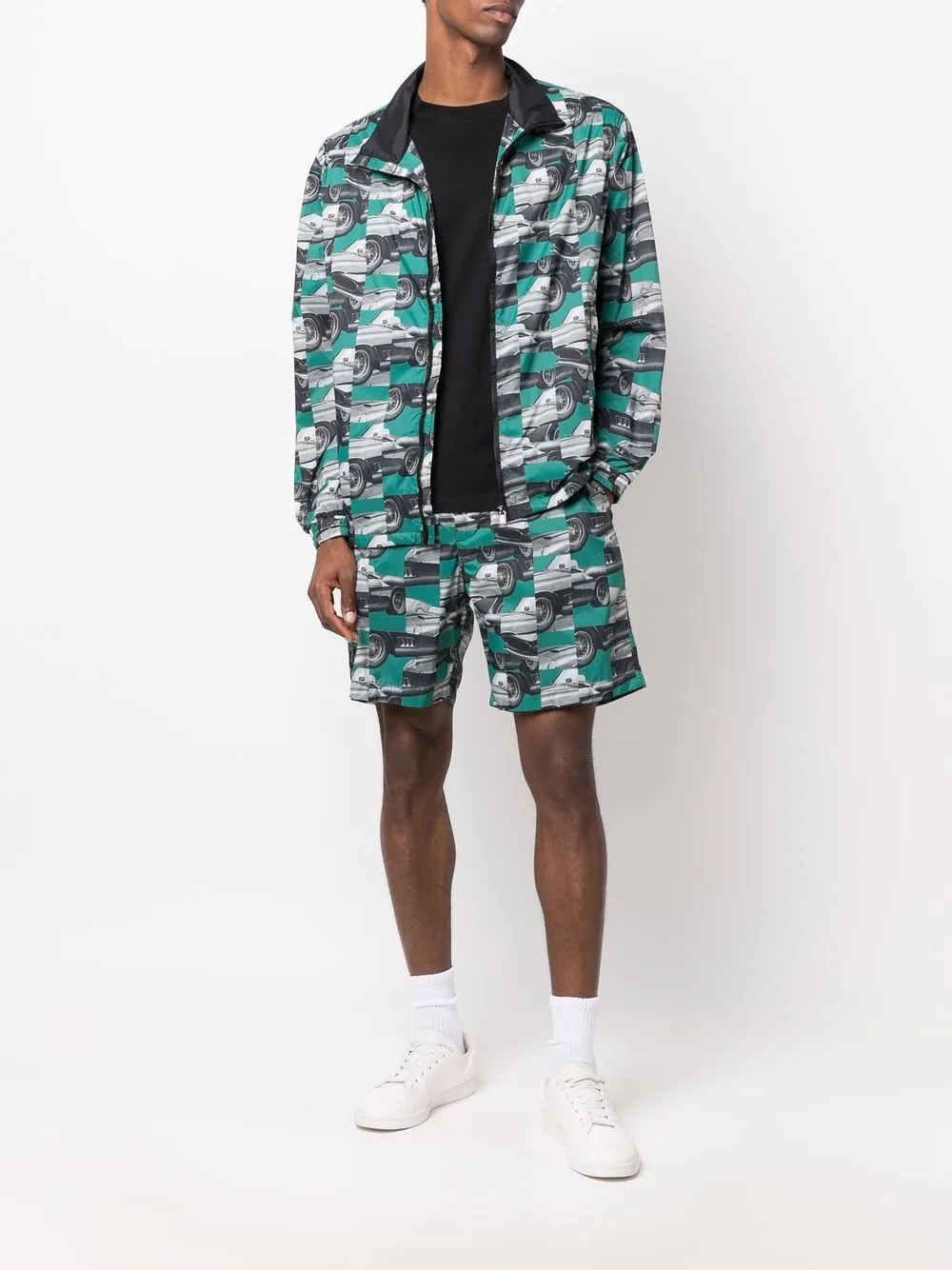 Patchwork Photograph-Print Shorts