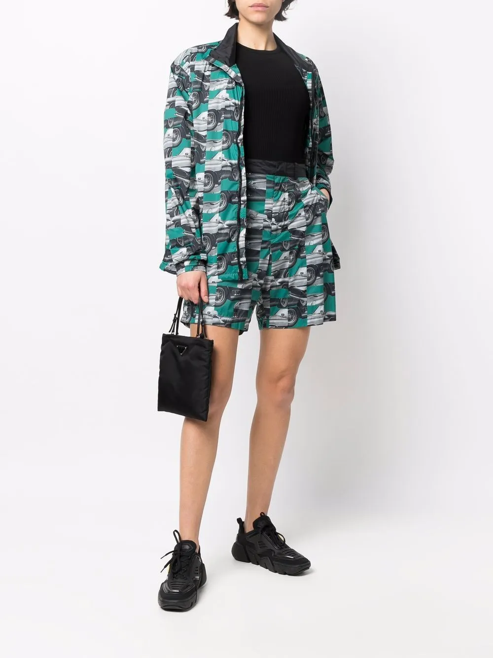 Patchwork Photograph-Print Shorts