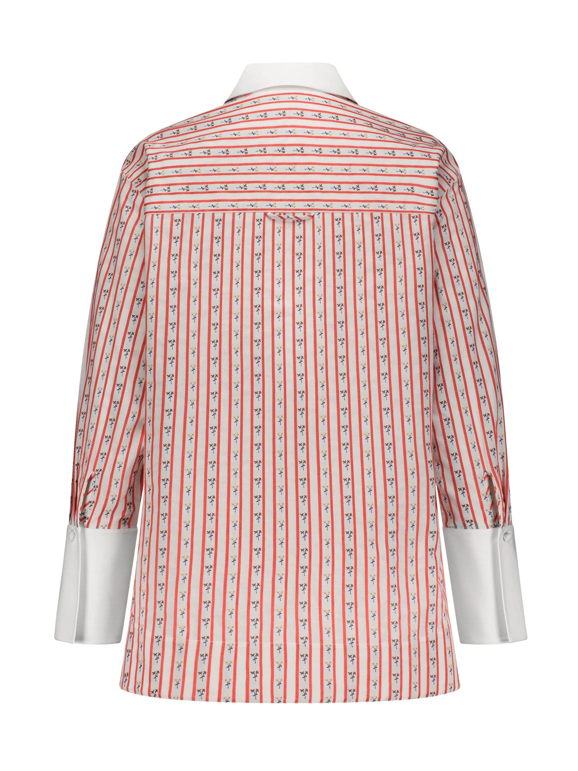Poppy and white contrast collar shirt