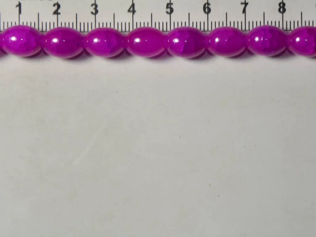 Purple Dual Shade Designer Oval Glass Pearls - 10 mm