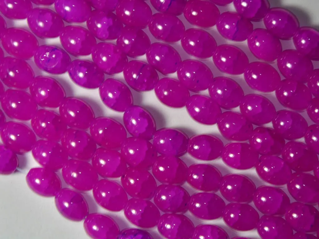 Purple Dual Shade Designer Oval Glass Pearls - 10 mm