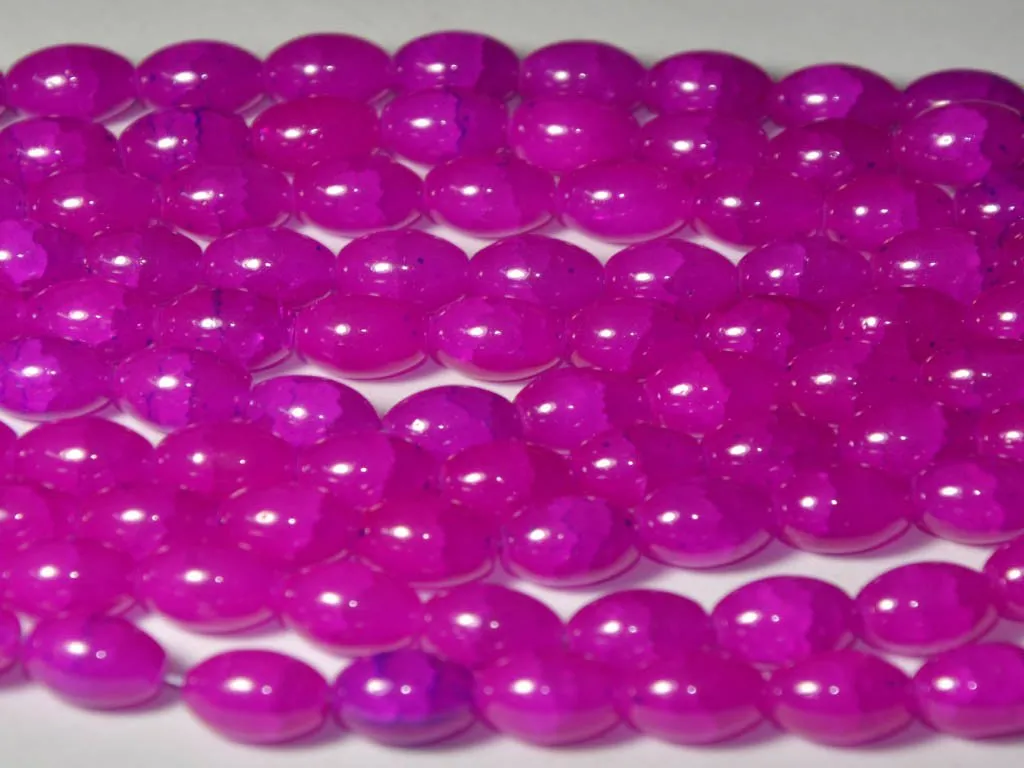 Purple Dual Shade Designer Oval Glass Pearls - 10 mm