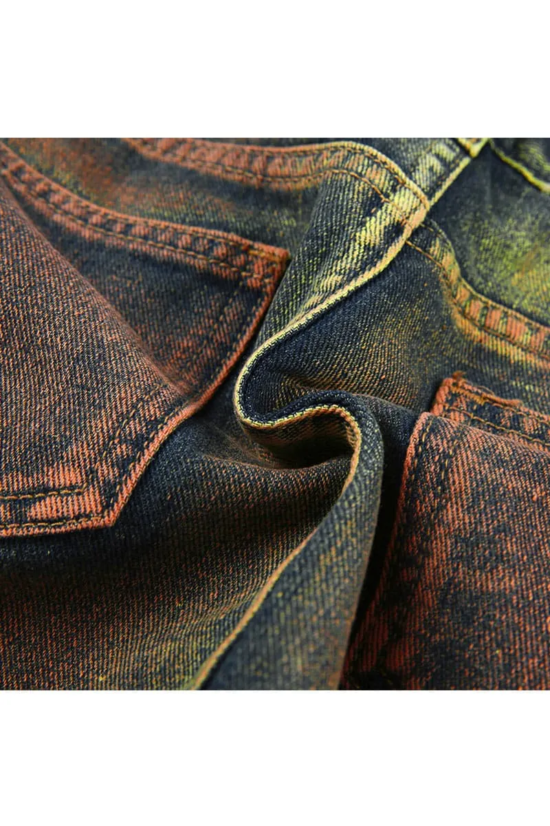 QC218 Distressed Denim Mini Skirt