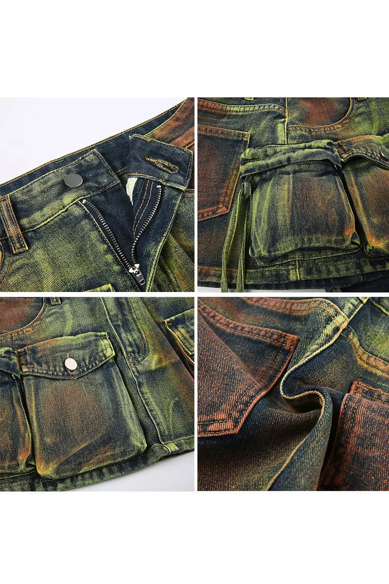 QC218 Distressed Denim Mini Skirt
