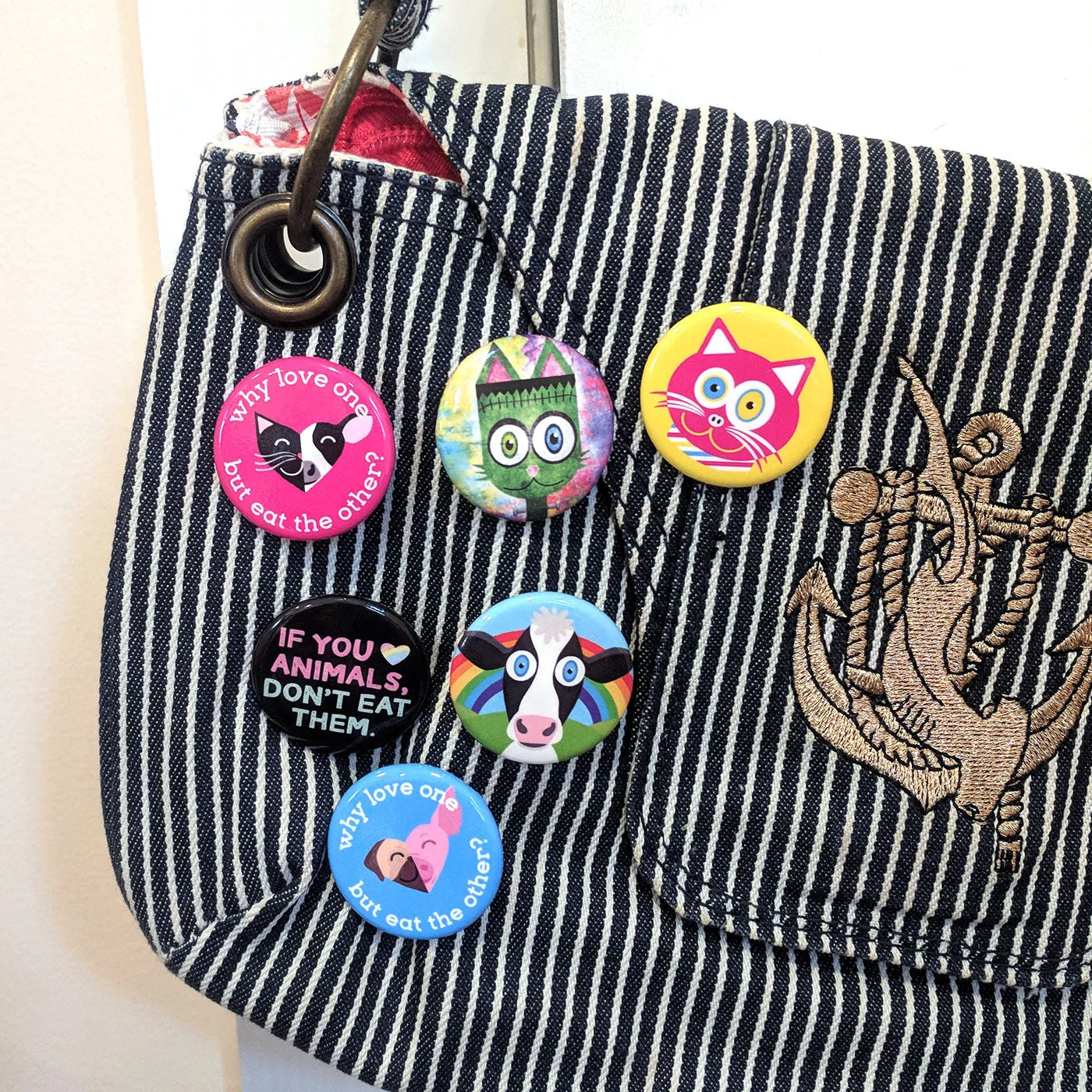 "Why Love One but Eat the Other? - Pug & Pig" 1.25” Round Vegan Pinback Button
