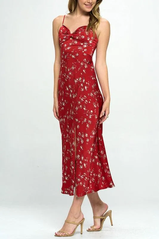 Satin Floral Maxi Dress