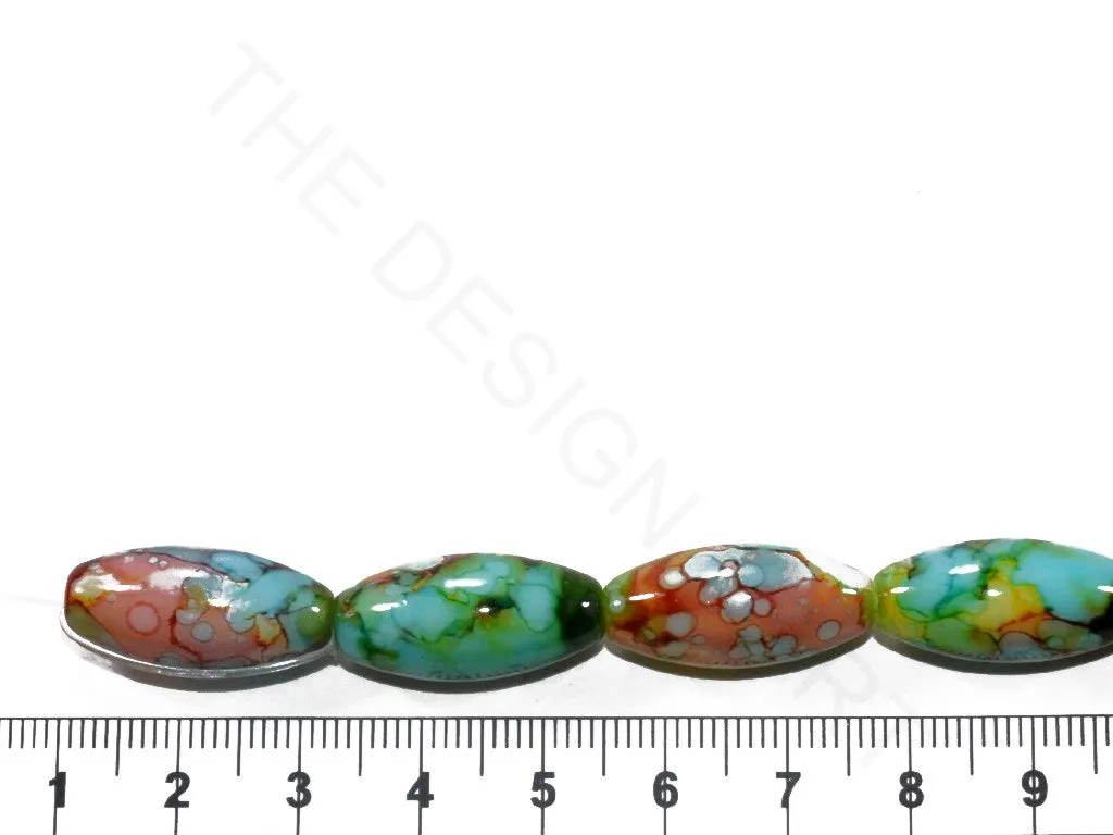 Sea Green Oval Glass Pearls