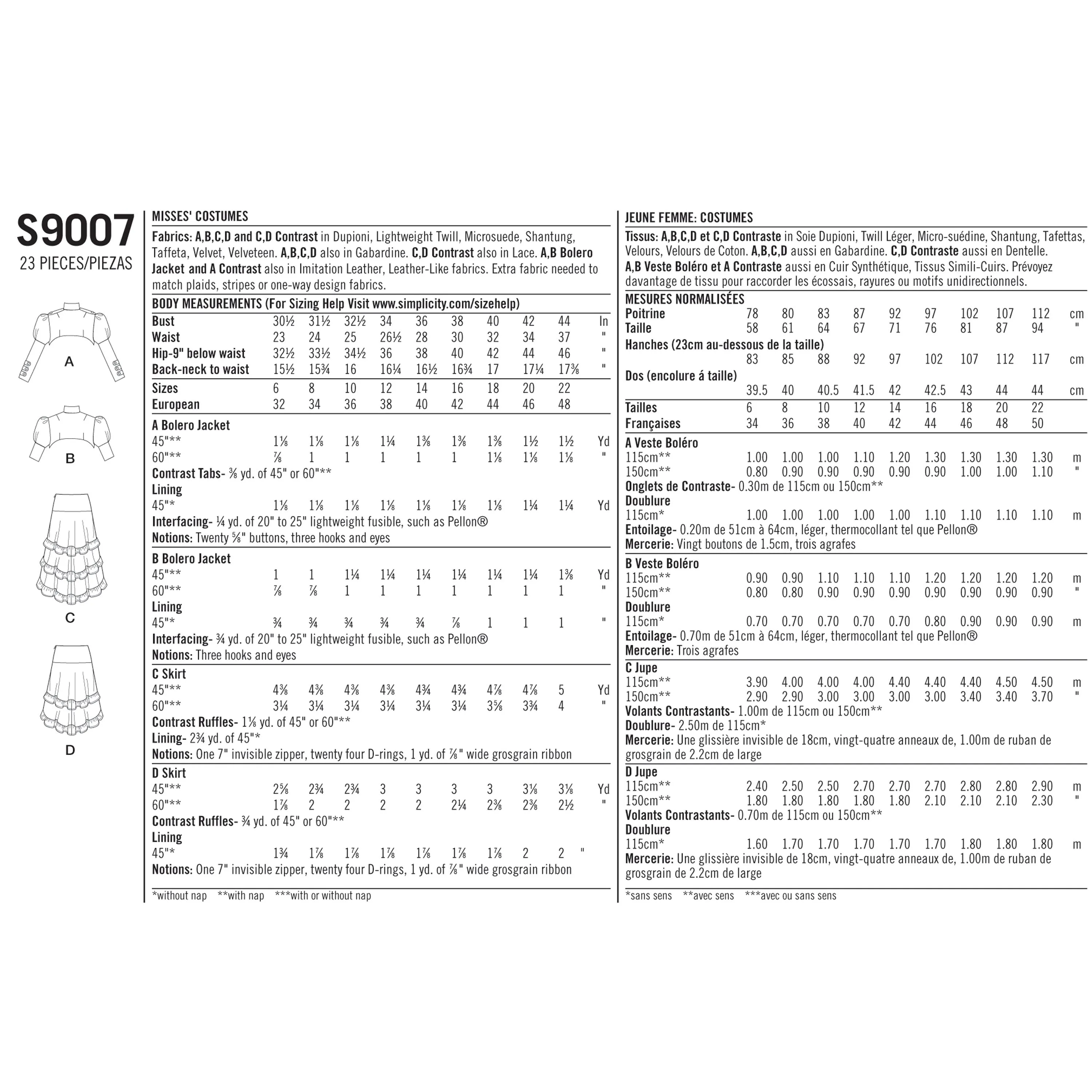 Simplicity Pattern 9007 Misses' Steampunk Costumes pattern