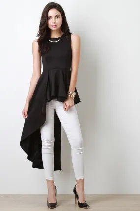 Sleeveless Asymmetrical Peplum Top