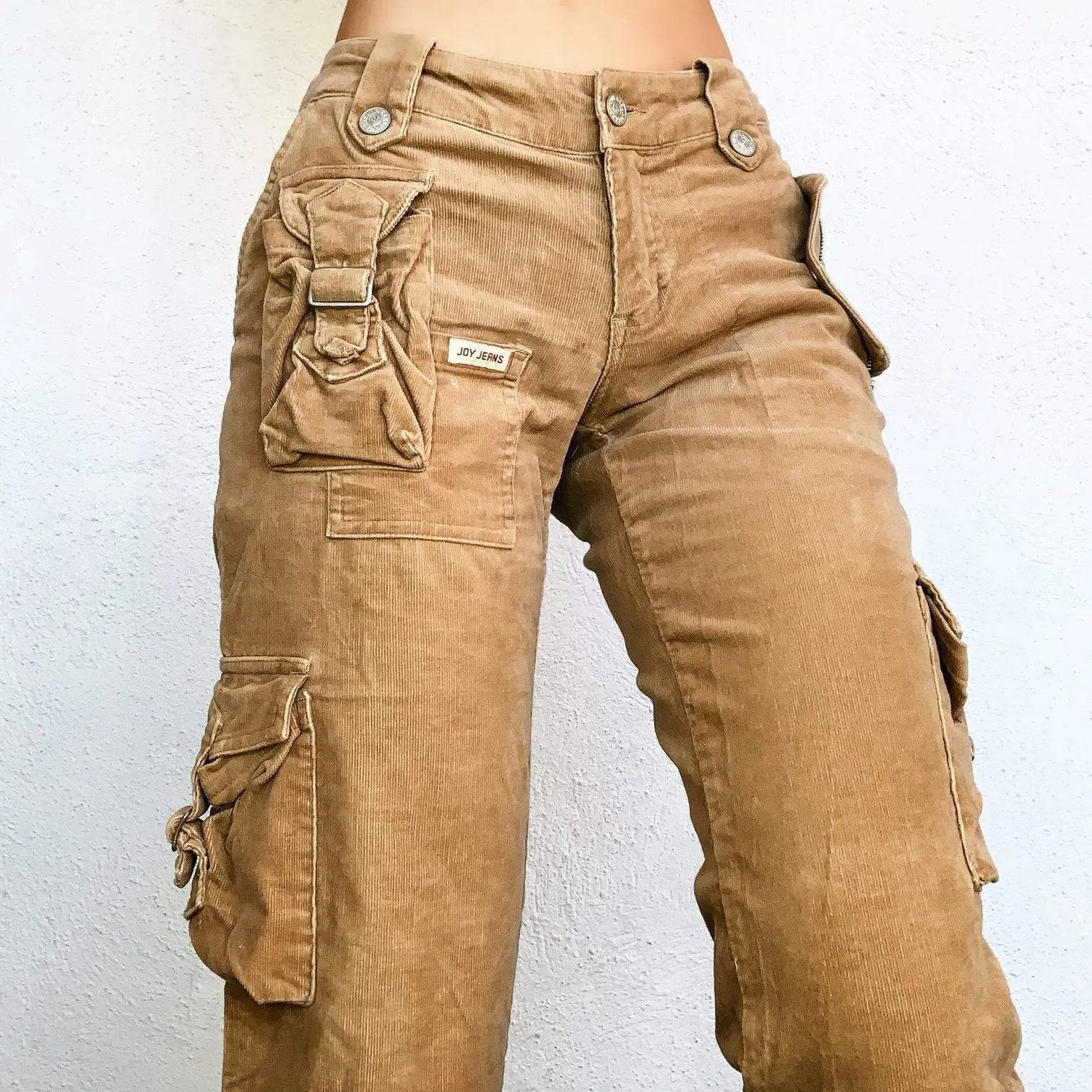 Tan Corduroy Cargo Pants