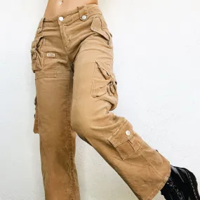 Tan Corduroy Cargo Pants