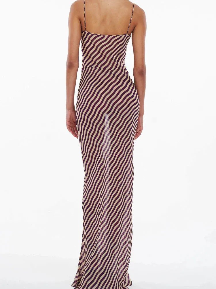 Wenkouban-Christmas Outfits New Year's Eve Dress Night Out Club Dresses cute winter outfits Robyn Striped Maxi Dress