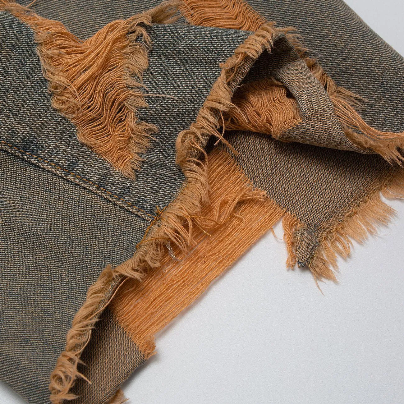 WLS Vintage Patchwork Ripped Hole Denim Shorts