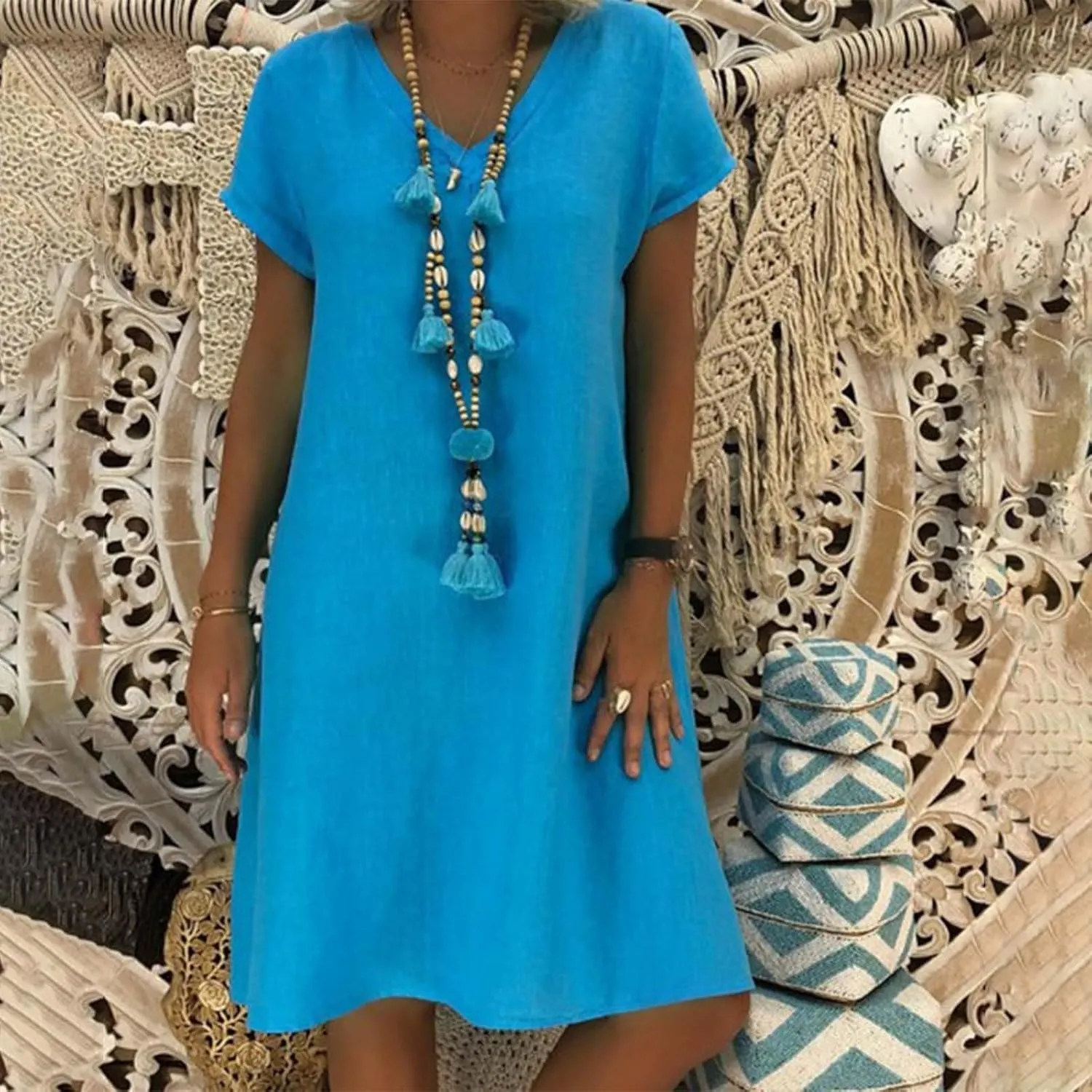 Women's Cotton Linen Dresses 2025 Summer Cup Sleeve Comfy Travel Sundresses Beach Vacation Wear Trendy Dress Outfits
