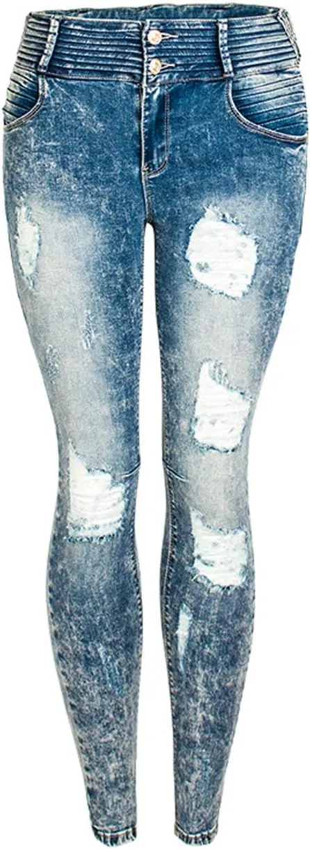 ZENTHACE Ripped Jeans for Women Skinny Jeans Stretch Comfy Distressed Denim Pants